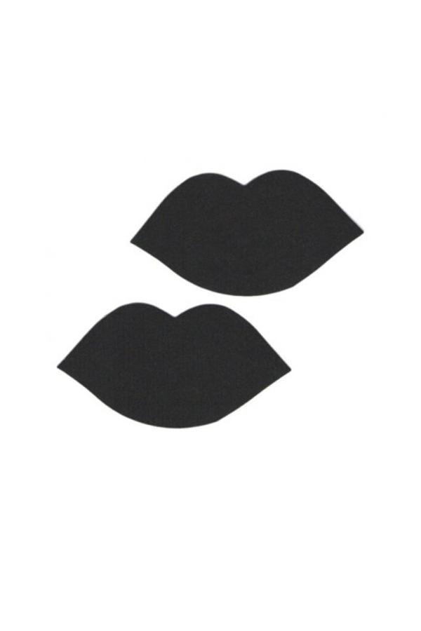 Siyah Dudak Şeklinde Fantezi Göğüs Ucu Kapatıcı - Image 1