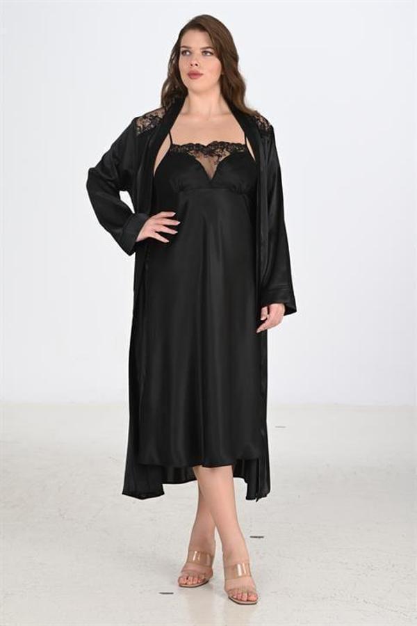 2li Siyah Sabahlık Takımı Bigsize 6221 - Image 1