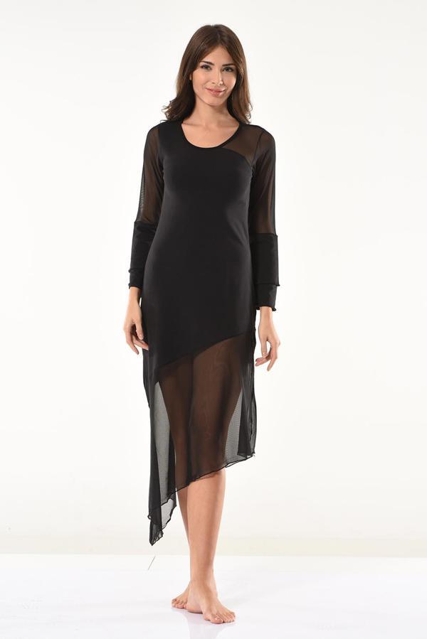 Transparan Detaylı Uzun Elbise 958 - Image 1