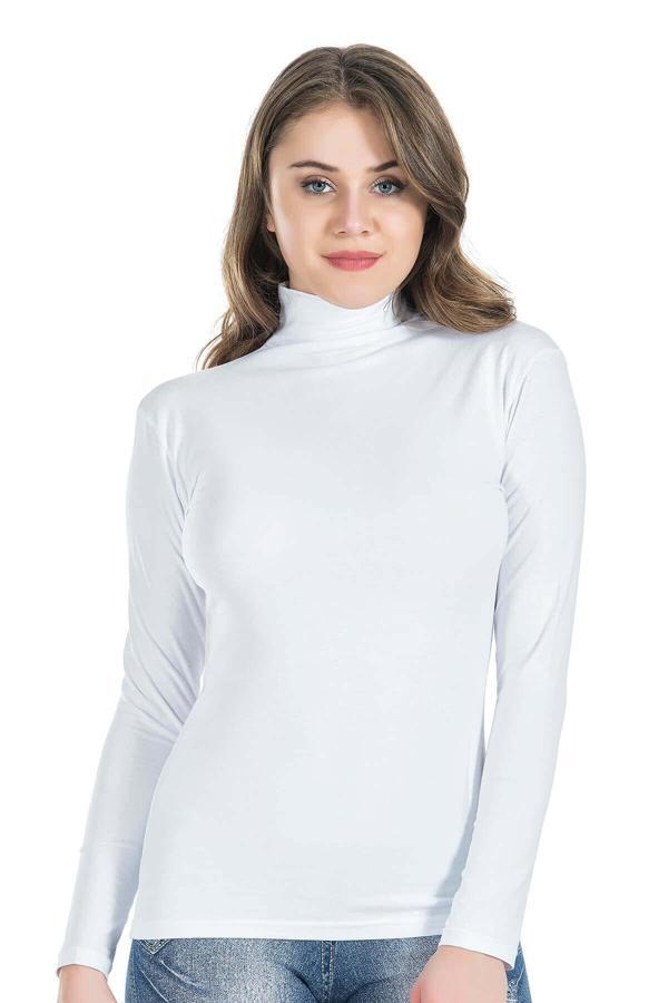 Balıkçı Yaka Uzun Kol Kadın Tişört 245 - Image 1