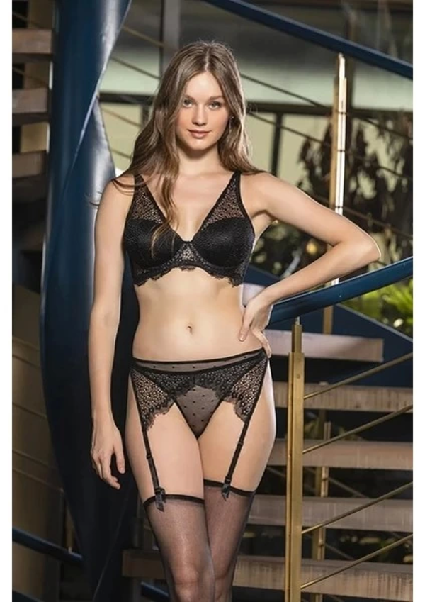 Gallipoli 31422 Bayan Sütyen, Jartiyet, String Ve Çorap Takım - Image 1