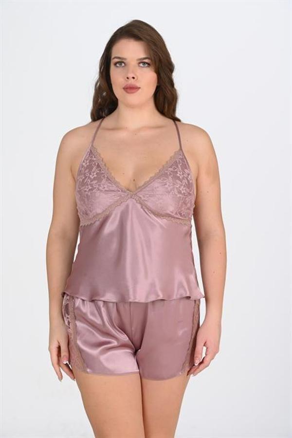 Büyük Beden Vizon Şort Takımı - Image 1