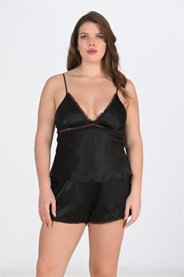 Büyük Beden Siyah Şort Takımı - Image 1