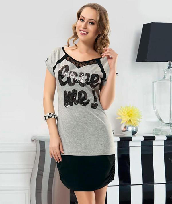 Baskılı Yarım Kol Kadın Tunik 919 - Image 1