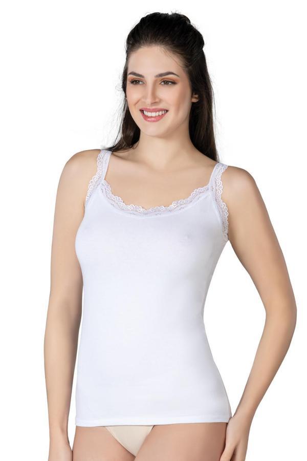 Beyaz Mı Emay 1411 Modal Cotton Dantelli Atlet - Image 1