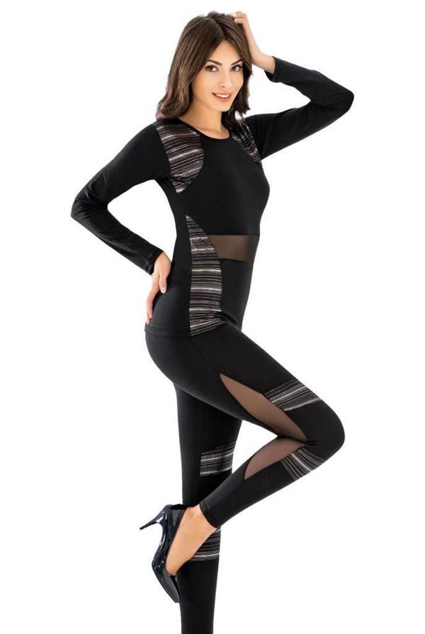 Tül Detaylı Modelli Tayt Takımı 1132 - Image 1