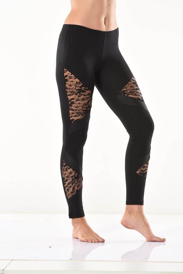 Güpür Dantel Detaylı Kadın Tayt 0583 - Image 1