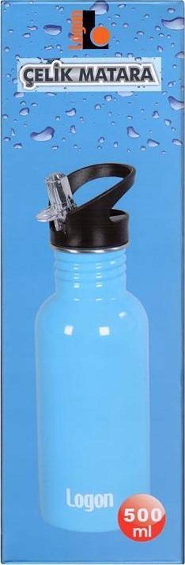 Logon Çelik Pipetli Matara Mavi 500 ml LGL173 - Image 1