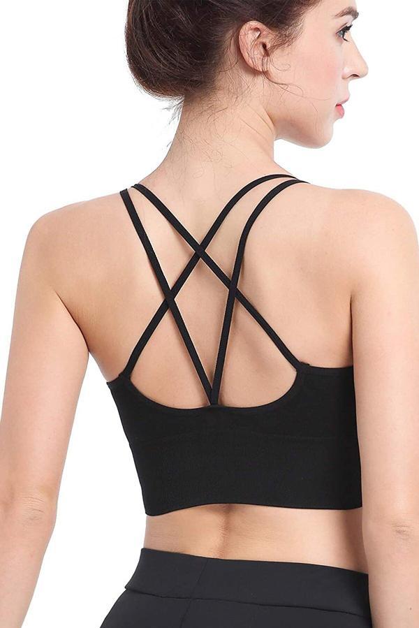 Kadın Siyah Çarpraz İpli Spor Büstiyer - Image 1