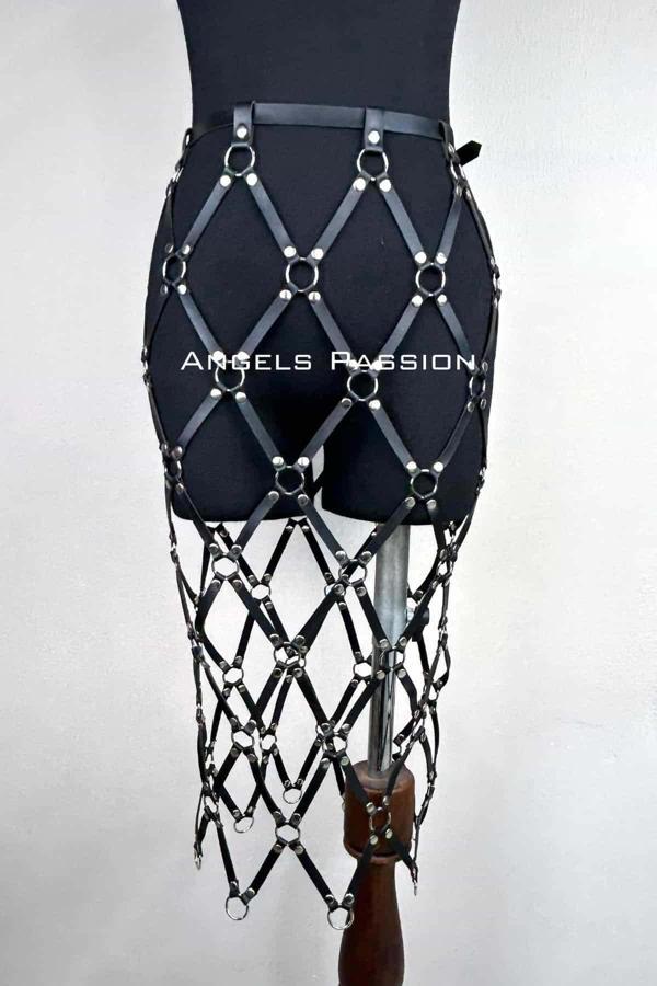 Harness Etek, Deri Örgü Harness Etek, Şık Tayt Üzeri Etek - Brf410 - Image 1