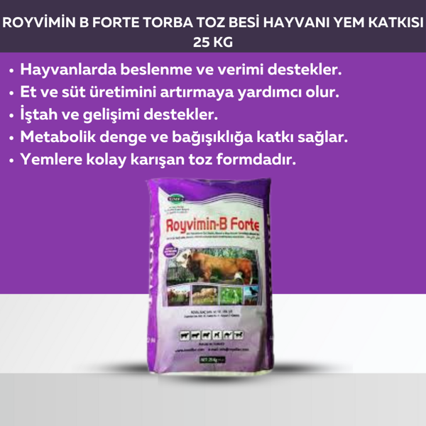 Royvimin B Forte Torba Toz Besi Hayvanı Yem Katkısı 25 Kg - Image 1