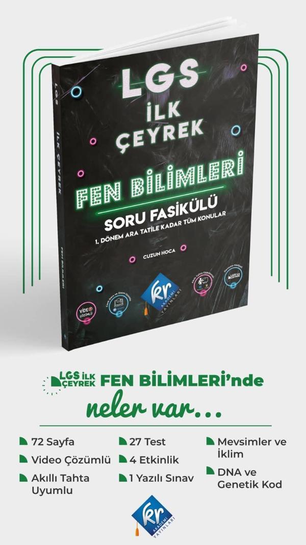 Kr Akademi Yayınları 8. Sınıf Fen Bilimleri İlk Çeyrek Soru Fasikülü - KR Akademi - Image 1
