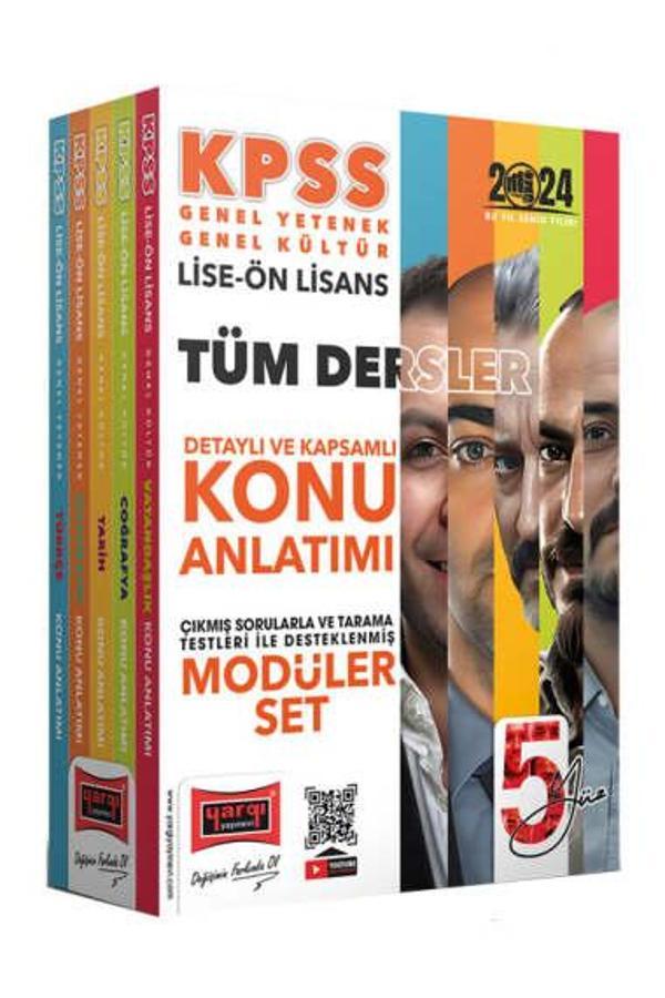 Yargı Yayınları Kpss Lise Ön Lisans 5Yüz Ekibi Gk-Gy Tüm Dersler Konu Anlatımlı Modüler Set  - Yargı Yayınları - Image 1