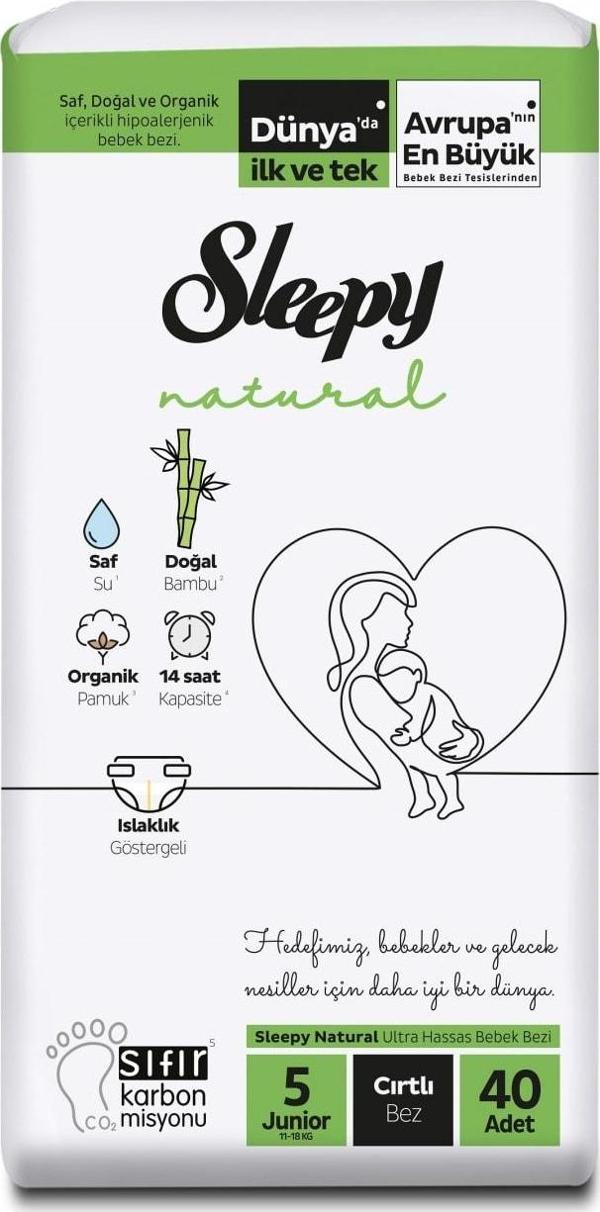 Sleepy Natural 5 Numara Junior 40'lı Bebek Bezi - Image 1