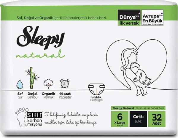 Sleepy Natural 6 Numara XLarge 32'li Bebek Bezi - Image 1