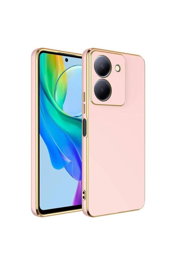 Arvencase Y36 4G Uyumlu Kamera Korumalı Altın Rengi Kaplamalı Şık Silikon Kılıf - Image 1