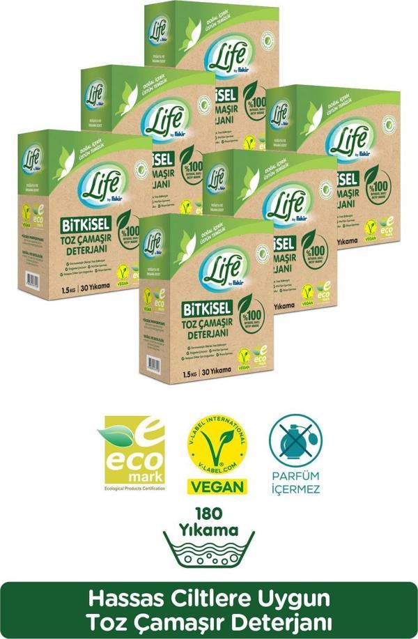 Life By Fakir %100 Bitkisel Bazlı Doğal Toz Çamaşır Deterjanı (30 Yıkama) x 6 Adet - Image 1