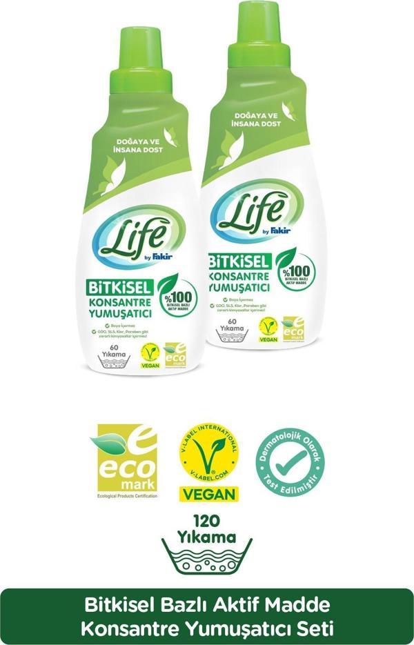 Life by Fakir %100 Bitkisel Bazlı Konsantre Çamaşır Yumuşatıcısı 1500 ml x 2 Adet - Image 1