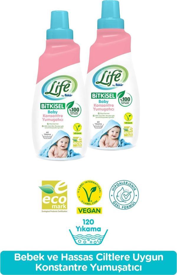 Life by Fakir %100 Bitkisel Bazlı Konsantre Bebek Çamaşır Yumuşatıcısı 1500 ml x 2 Adet - Image 1