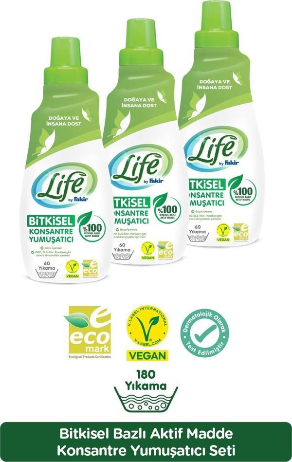Life by Fakir %100 Bitkisel Bazlı Konsantre Çamaşır Yumuşatıcısı 1500 ml x 3 Adet - Image 1