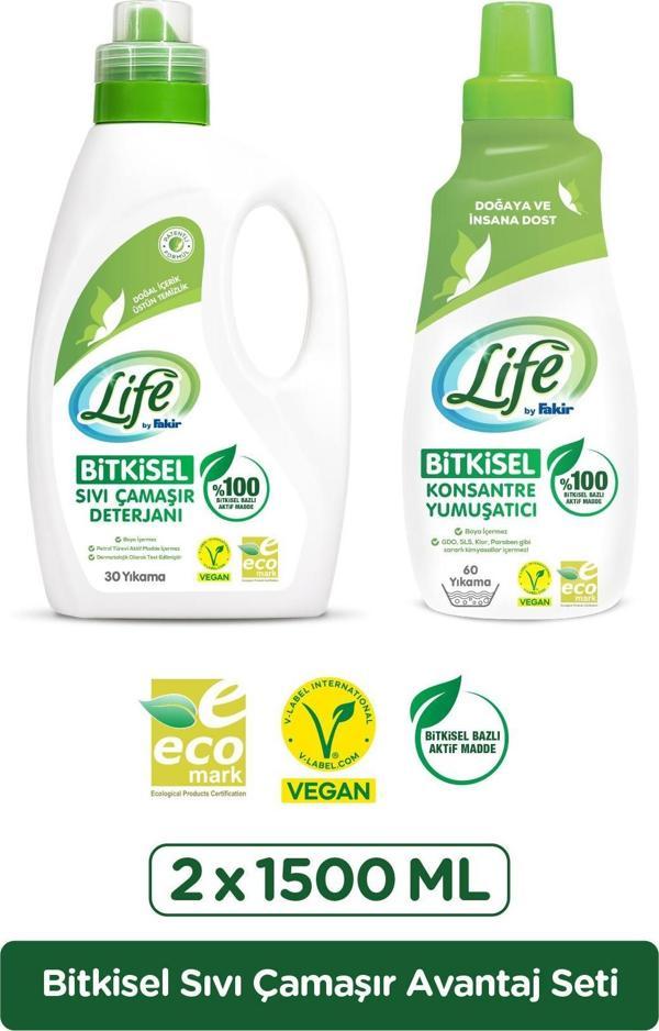 Life by Fakir Sıvı Çamaşır Deterjanı + Yumuşatıcı Avantaj Seti - Image 1