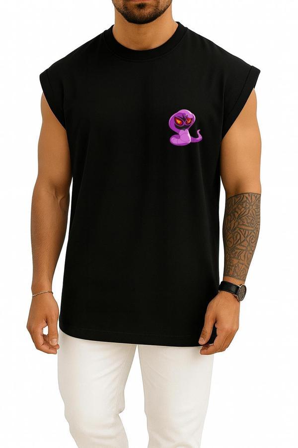 Oversize Ekans Cep Baskılı Atlet - Image 1