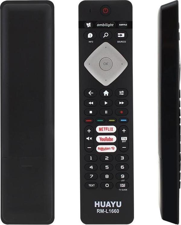 HUAYU KL PHILIPS RM-L1660 H0357C NETFLIX-RAKUTEN TV TUŞLU SES KOMUTLU MİKROFONLU BLİSTERLİ TV KUMANDA - Image 1