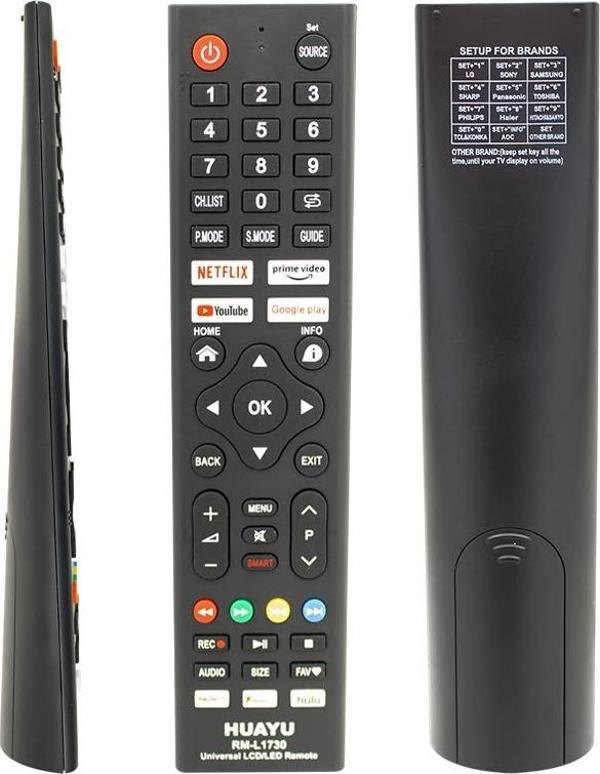 HUAYU KL RM-L1730 NETFLIX-YOUTUBE-GOOGLE PLAY TUŞLU UNIVERSAL LCD LED TV KUMANDA - Image 1