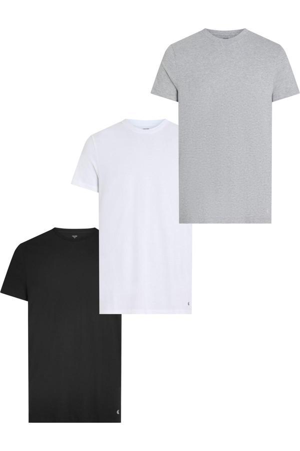 Calvin Klein Erkek Siyah-Beyaz-Gri T-Shirt Lv00Nb4051 Mp1 - Image 1