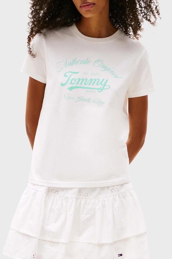 Tommy Jeans Pamuklu Regular Fit Bisiklet Yaka Logolu T Shirt T Shirt Dw0Dw21404 Ybl - Image 1