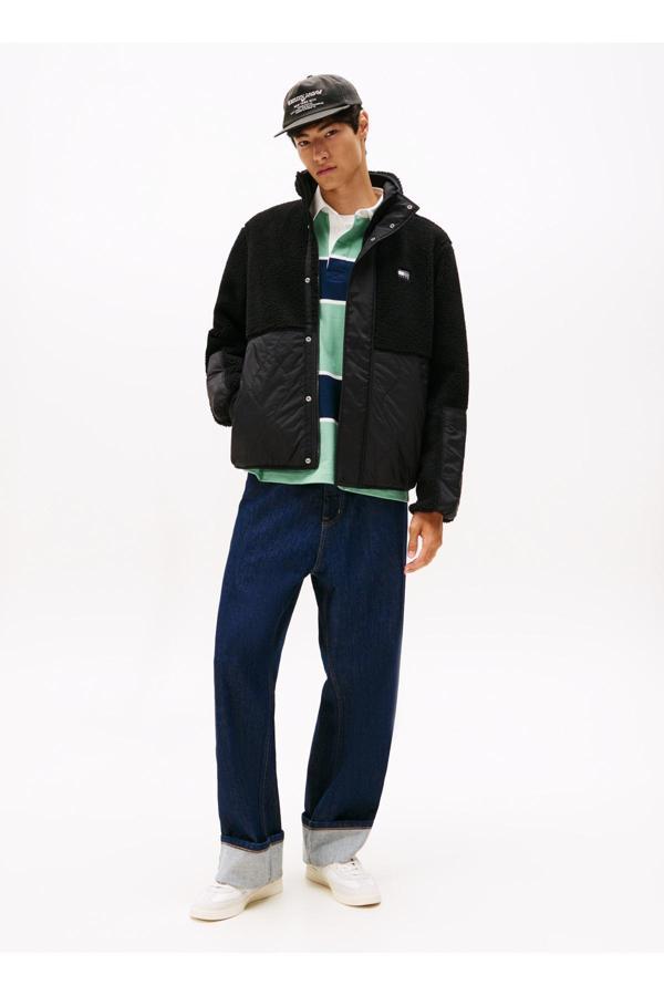 Tommy Jeans Siyah Erkek Sweatmont Dm0Dm22066Bds Tjm Essentl Mıx Teddy - Image 1