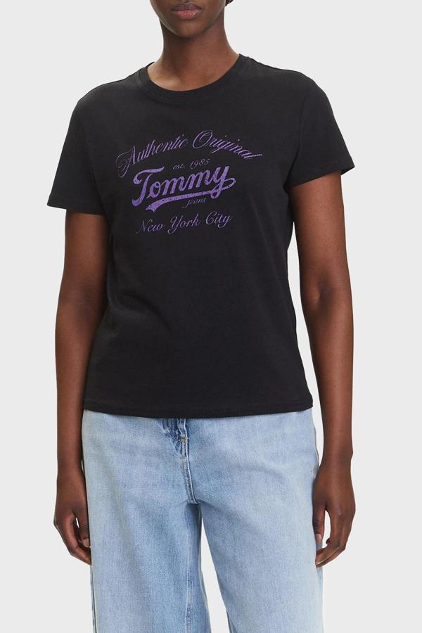 Tommy Jeans Pamuklu Regular Fit Bisiklet Yaka Logolu T Shirt T Shirt Dw0Dw21404 Bds - Image 1