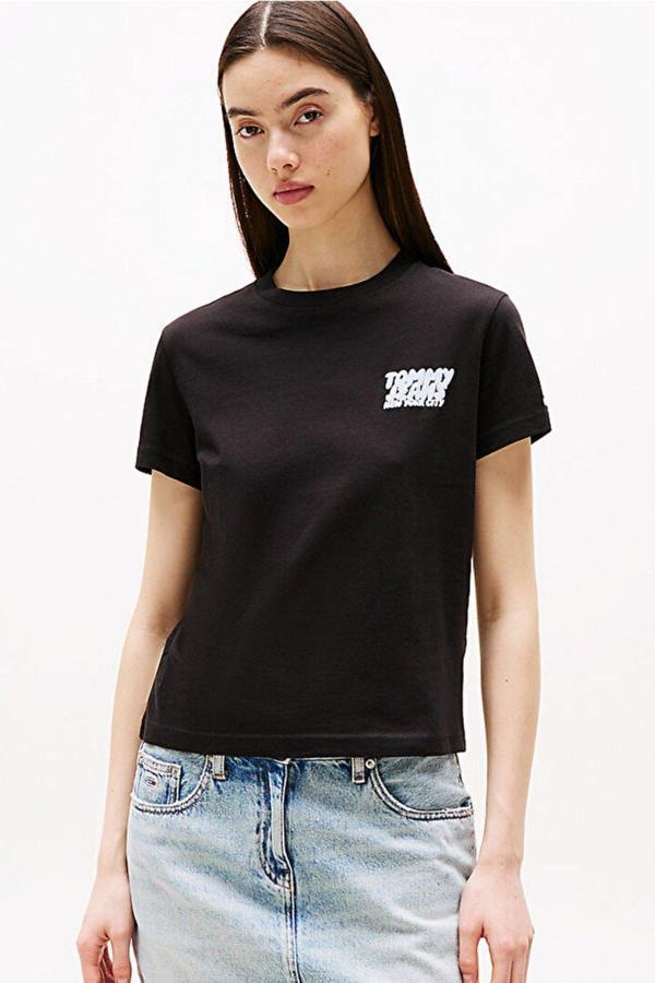 Tommy Jeans Kadın Tişört-Dw0Dw21338 - Image 1