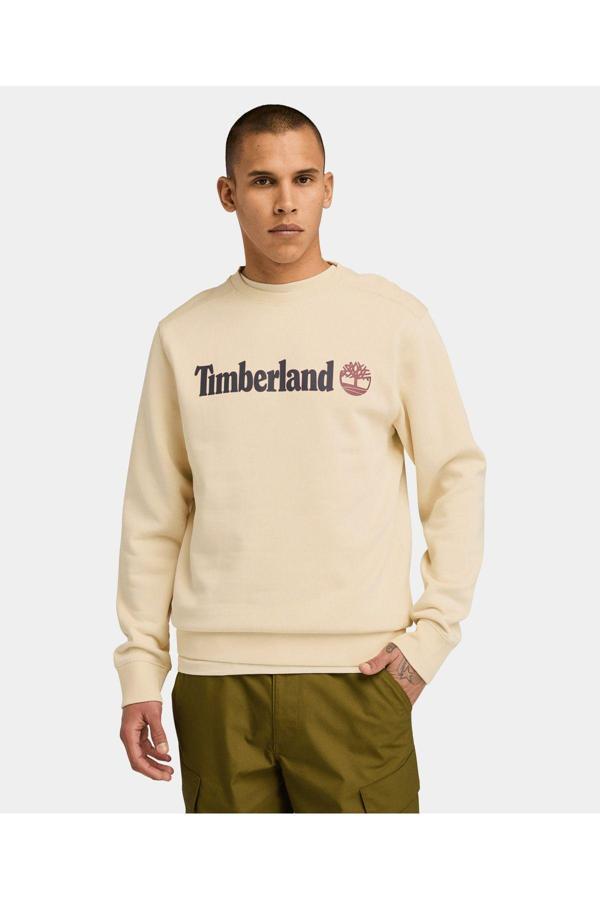 Timberland Kennebec Rıver Linear Logo Crew Neck Swe Erkek Kahverengi Sweatshirt Tb0A5Ujyefl1 - Image 1