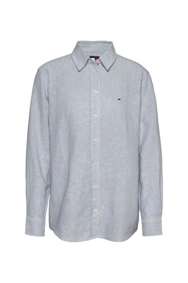 Tommy Jeans Normal Gömlek Yaka Mavi Kadın Gömlek Dw0Dw202920A8 - Image 1