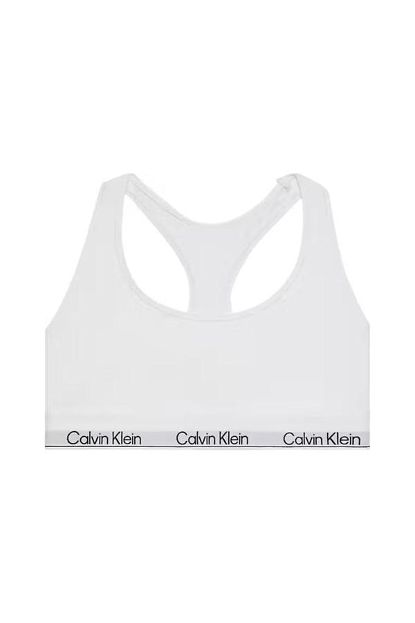 Calvin Klein Kadın Yarışçı Sırtlı Logo Şeritli Bralet - Beyaz - Image 1