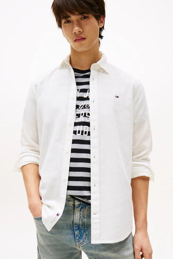 Tommy Jeans Tjm Reg Lınen Blend Ls Shırt Ext - Image 1