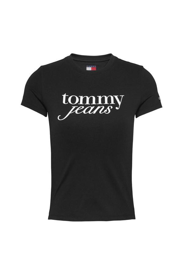 Tommy Jeans Bisiklet Yaka Siyah Kadın T-Shirt Dw0Dw19447Bds - Image 1