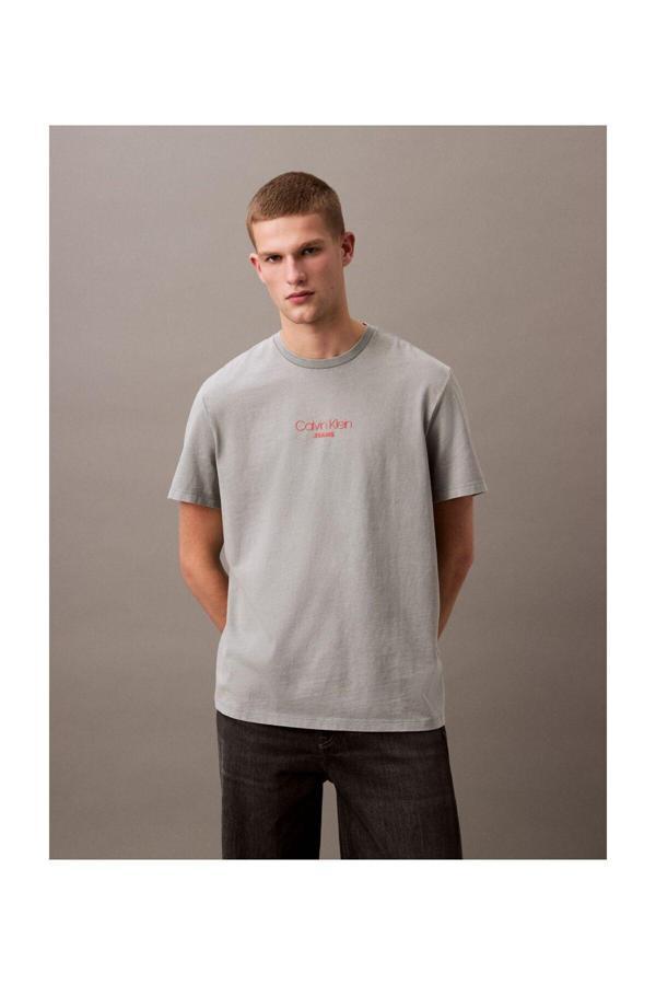 Calvin Klein Erkek Regular Fit Bisiklet Yakalı Kısa Kollu Gri T-Shirt Lv04Rb824G-Ckm - Image 1