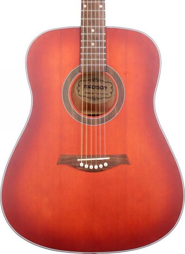 Madison MAG-41M-TRD Trans Red Akustik Gitar - Image 1