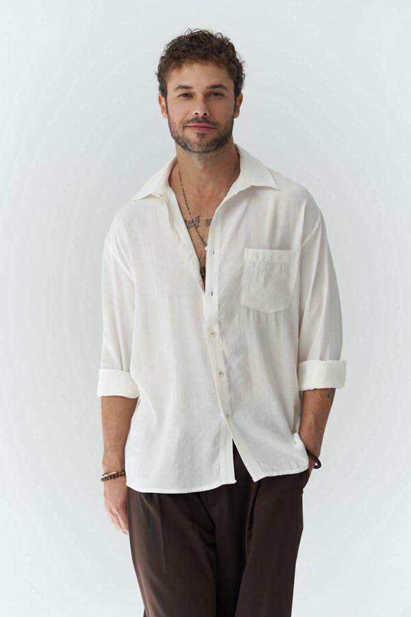 Jeremy Ekru Erkek Gömlek - Image 1