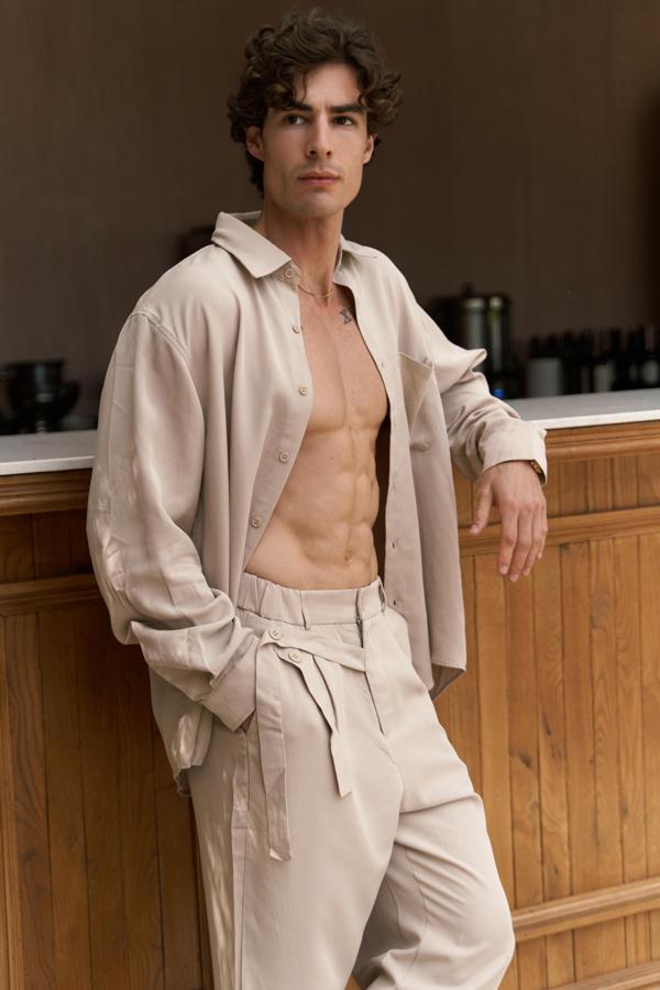 Jonathan Erkek Bej Gömlek Pantolon Takım - Image 1