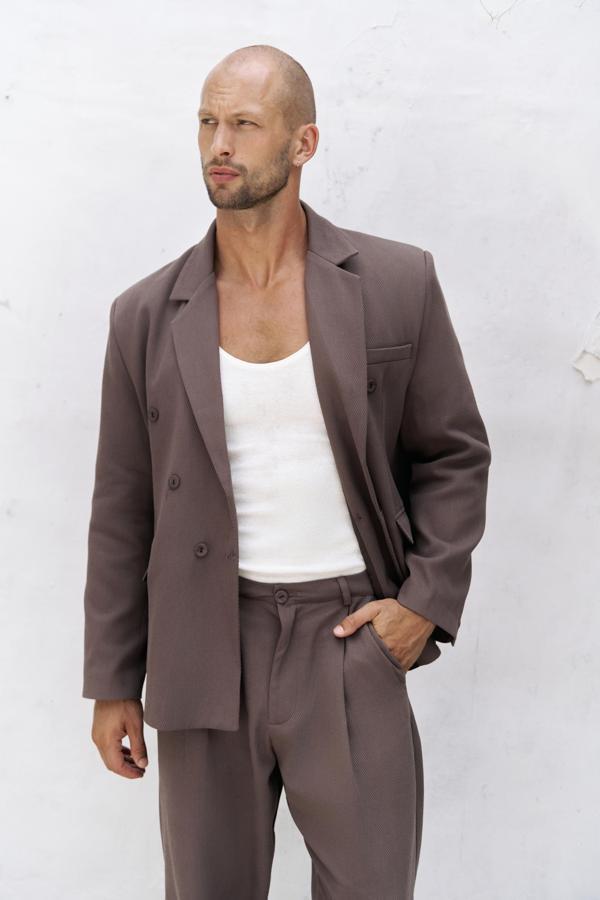 Ayyubay Kahve Erkek Blazer Ceket  - Image 1