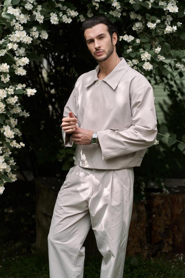 Sergio Kemer Detay Gri Erkek Ceket - Image 1