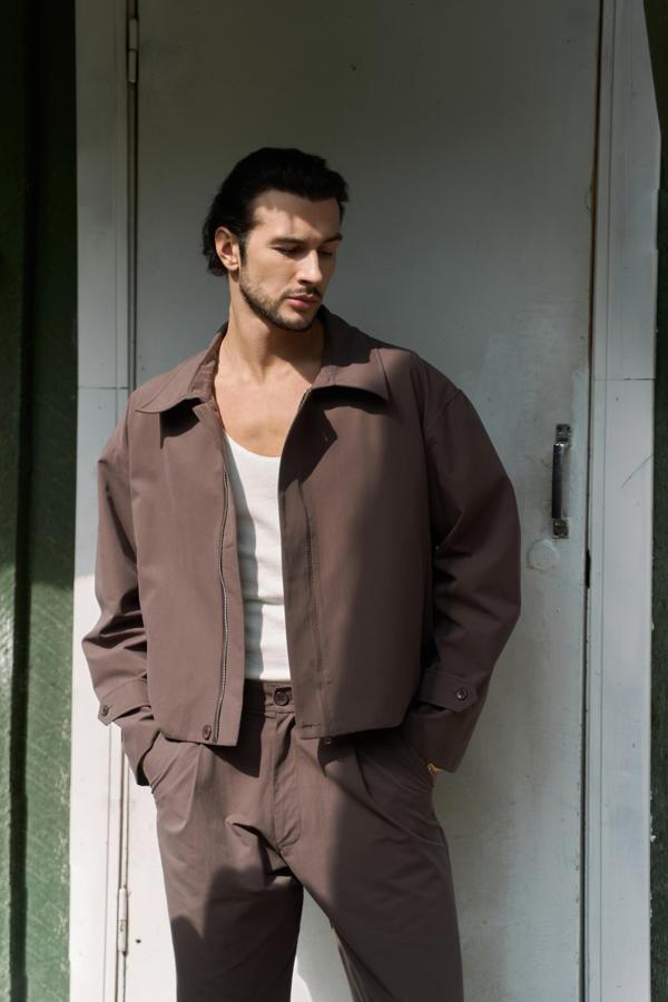 Sergio Kemer Detay Kahve Erkek Ceket - Image 1