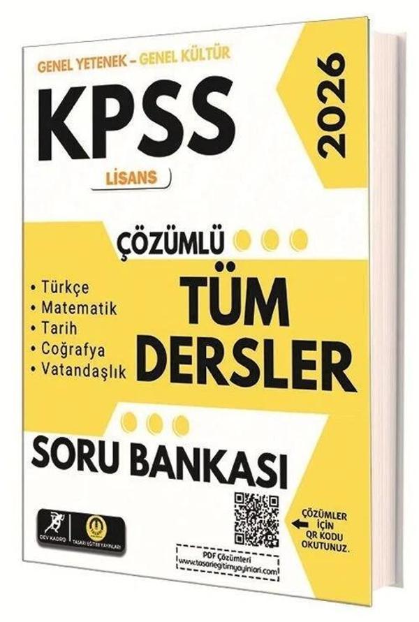  2026 KPSS Genel Yetenek Genel Kültür Lisans Tüm Dersler Soru Bankası Çözümlü Tasarı Yayınları - Tasarı Akademi - Image 1