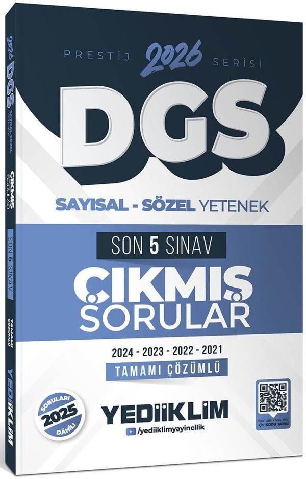 2026 DGS Prestij Serisi Sayısal Sözel Yetenek Tamamı Çözümlü Son 5 Sınav Çıkmış Sorular Yediiklim - Yediiklim Yayınları - Image 1