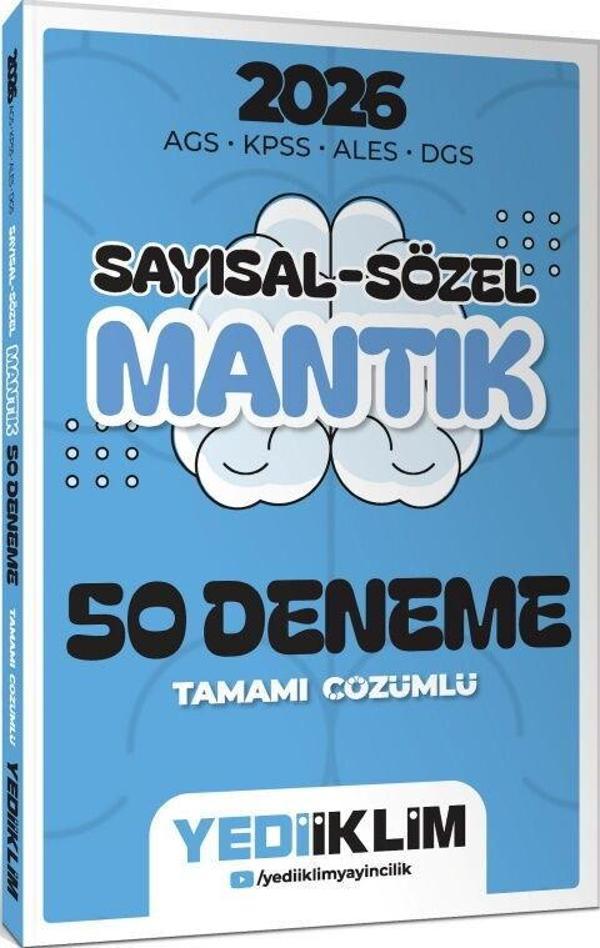 2026 AGS KPSS ALES DGS Sayısal Sözel Mantık Tamamı Çözümlü 50 Deneme Yediiklim Yayınları - Yediiklim Yayınları - Image 1