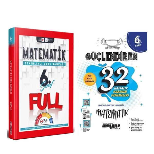 Full Matematik 6. Sınıf Matematik Soru Bankası ve Ankara Yayınları 32 Haftalık Deneme Seti 2 Kitap - Full Matematik Yayınları - Image 1