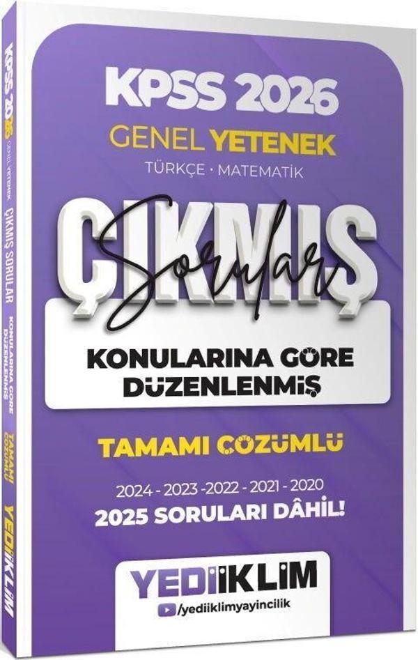 2026 KPSS Genel Yetenek Konularına Göre Düzenlenmiş Tamamı Çözümlü Çıkmış Sorular Yediiklim - Yediiklim Yayınları - Image 1